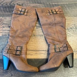 Justfab Camarella heeled boots brown size 7